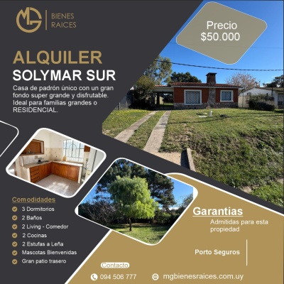 Casas en Alquiler en Solymar, Ciudad de la Costa, Canelones
