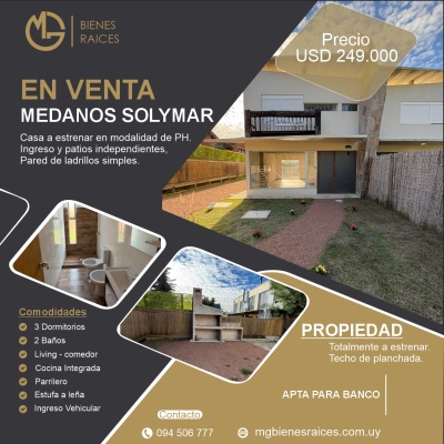 Casas en Venta en Médanos de Solymar, Ciudad de la Costa, Canelones