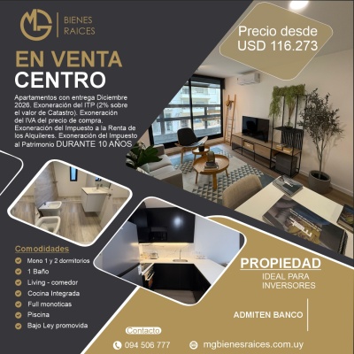 Apartamentos en Venta en Centro, Montevideo