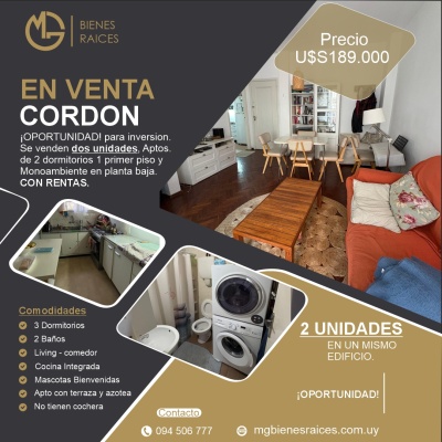 Apartamento en Venta en Cordón, Montevideo