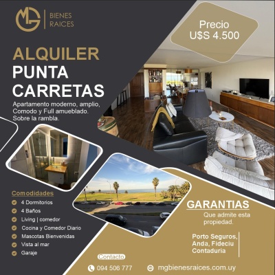 Apartamentos en Alquiler en Punta Carretas, Montevideo