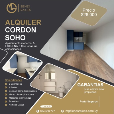 Apartamento en Alquiler en Cordón, Montevideo