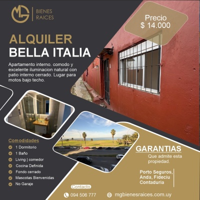 Apartamento en Alquiler en Bella Italia, Montevideo