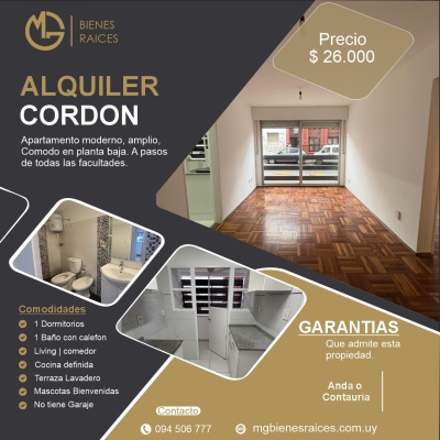 Apartamento en Alquiler en Cordón, Montevideo