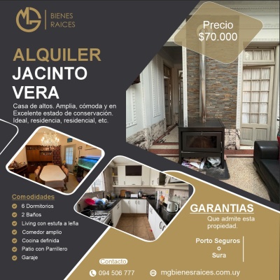 Casa en Alquiler en Jacinto Vera, Montevideo