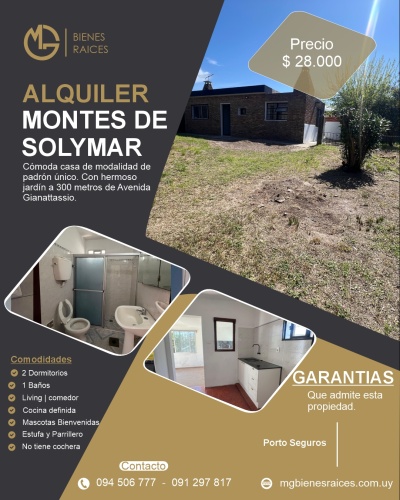 Casa en Alquiler en Montes de Solymar, Ciudad de la Costa, Canelones