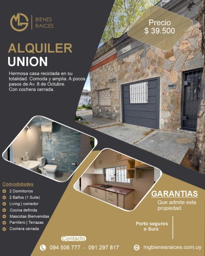 Casa en Alquiler en Unión, Montevideo