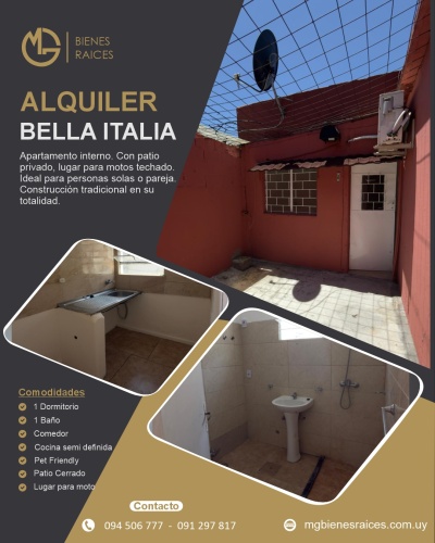 Apartamento en Alquiler en Bella Italia, Montevideo