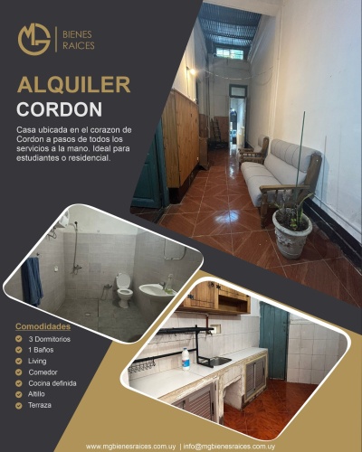Casa en Alquiler en Cordón, Montevideo
