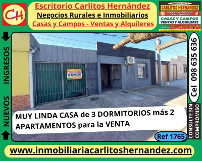 CASA más APARTAMENTOS en Venta en MOLINO, San José de Mayo, San José