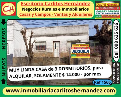 Casa en Alquiler en ESTADIO, San José de Mayo, San José