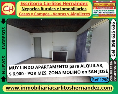 Apartamento en Alquiler en MOLINO, San José de Mayo, San José