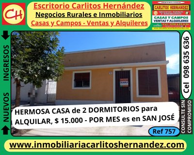 Casas en Alquiler en San José de Mayo, San José