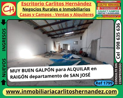 GALPON en Alquiler en Raigon, San José