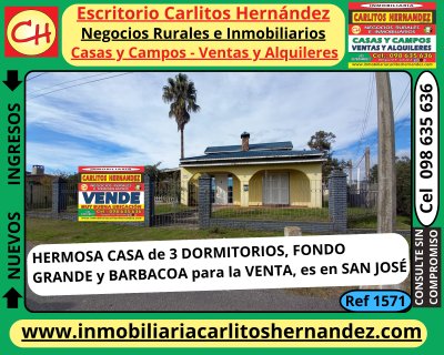 Casa en Venta en Cancha de Central, San José de Mayo, San José