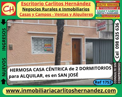 Casas en Alquiler en CENTRO, San José de Mayo, San José