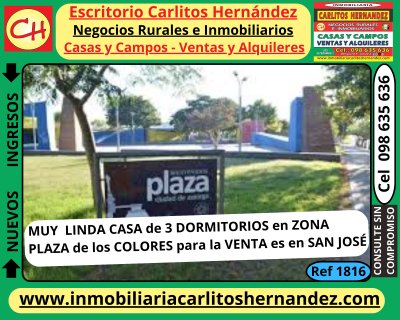 Casas en Venta en Plaza de Colores, San José de Mayo, San José