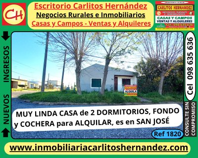 Casas en Alquiler en MOLINO, San José de Mayo, San José