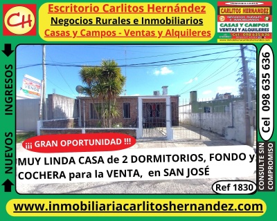 Casa en Venta en San José de Mayo, San José