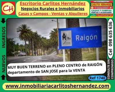 Terrenos en Venta en Raigon, San José
