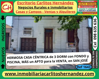 CASA más APARTAMENTOS en Venta en CENTRO, San José de Mayo, San José