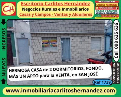 CASA más APARTAMENTOS en Venta en San José de Mayo, San José