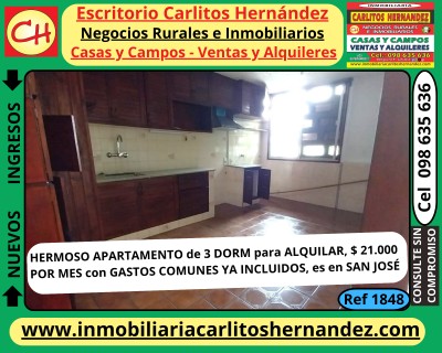 Apartamentos en Alquiler en San José de Mayo, San José