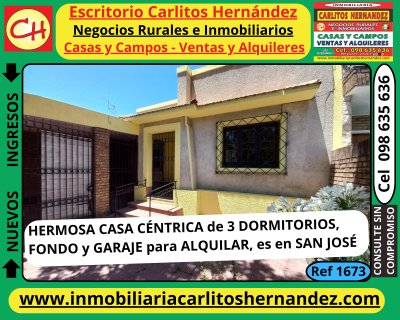 Casa en Alquiler en CENTRO, San José de Mayo, San José