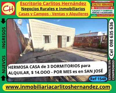 Casa en Alquiler en San José de Mayo, San José