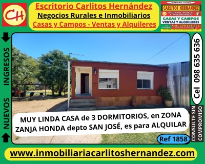 Casas en Alquiler en Cagancha, San José de Mayo, San José