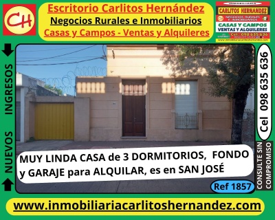 Casas en Alquiler en CENTRO, San José de Mayo, San José