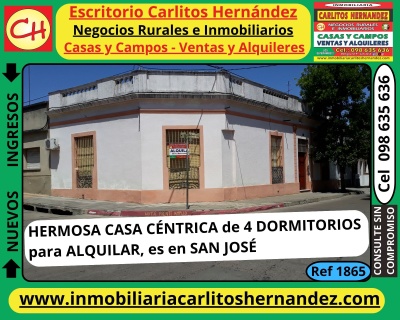 Casas en Alquiler en CENTRO, San José de Mayo, San José