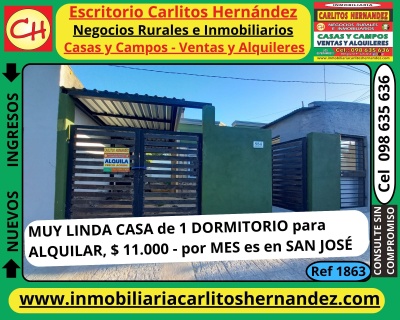 Casa en Alquiler en HOSPITAL, San José de Mayo, San José