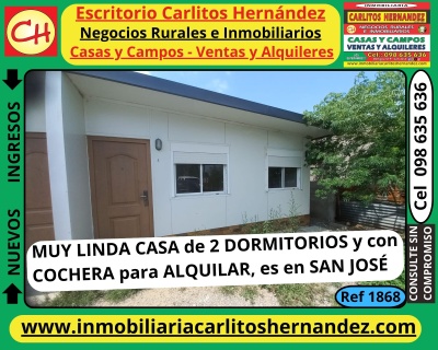 Casa en Alquiler en San José de Mayo, San José