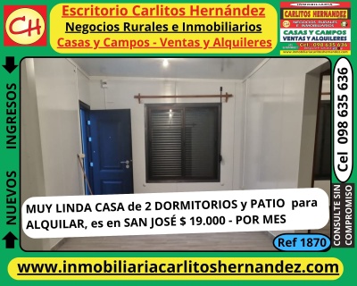 Casa en Alquiler en San José de Mayo, San José