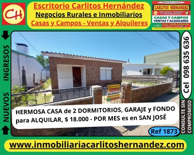 Casas en Alquiler en MOLINO, San José de Mayo, San José