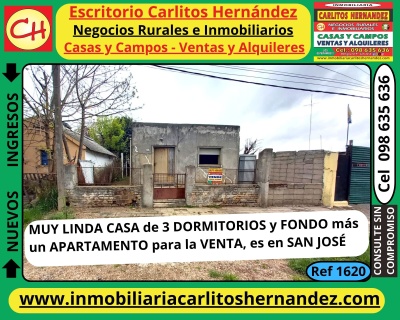 Casa en Venta en San José de Mayo, San José