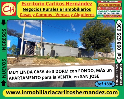 Casa en Venta en San José de Mayo, San José