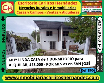 Casa en Alquiler en San José de Mayo, San José