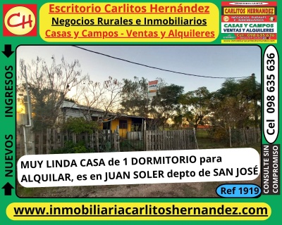 Casa en Alquiler en Juan Soler, San José