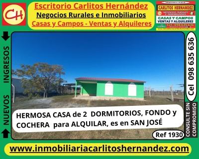 Casa en Alquiler en San José de Mayo, San José