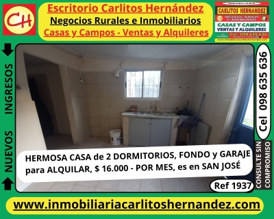 Casa en Alquiler en San José de Mayo, San José