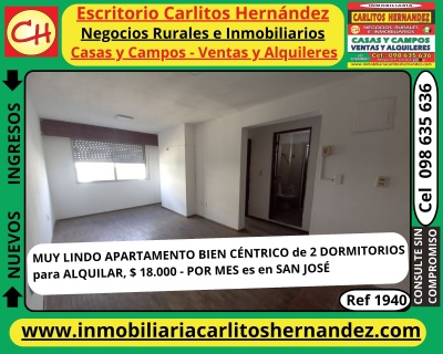 Apartamento en Alquiler en CENTRO, San José de Mayo, San José
