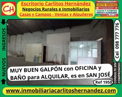 Galpón / Depósito / Almacén en Alquiler en San José de Mayo, San José