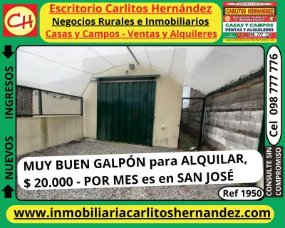 Galpón / Depósito / Almacén en Alquiler en San José de Mayo, San José