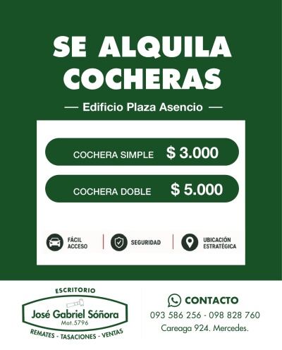 COCHERA en Alquiler en Mercedes, Soriano