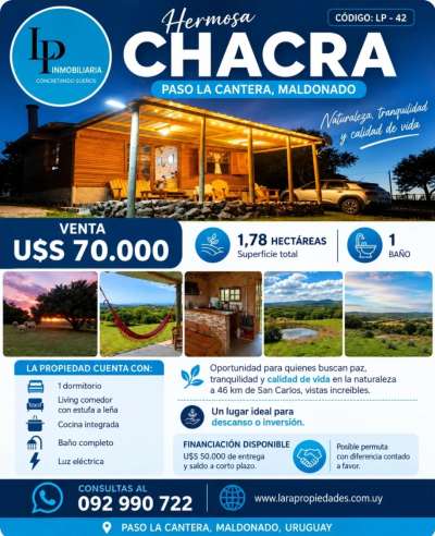 Campos y Chacras en Venta en Paso De La Cantera, Maldonado
