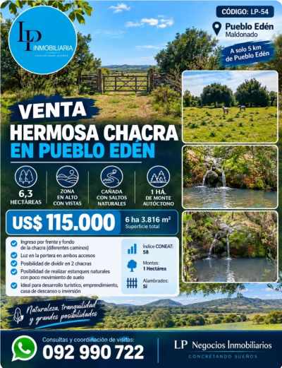 Campo en Venta en Pueblo Edén, Maldonado