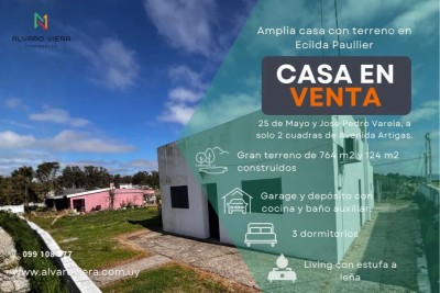 Casa en Venta en Av. Artigas, Ecilda Paullier, San José