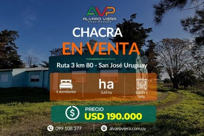 Chacra con vivienda en Venta en San José de Mayo, San José
